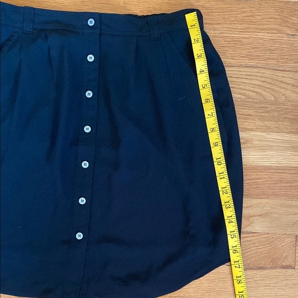 LOFT Black Button Down Skirt With Pockets - Picture 5 of 5